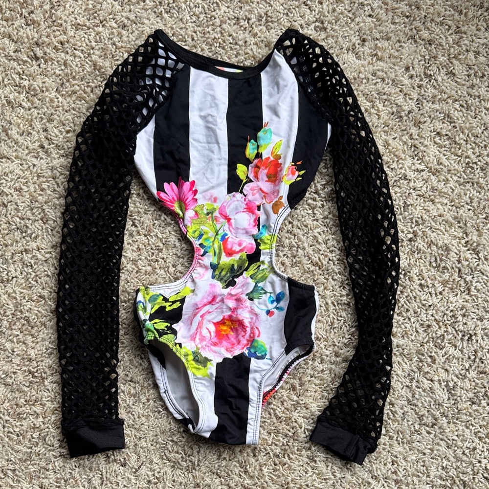Floral Striped Kids One Piece leotard
